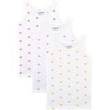 Organickid Hearts Kız Çocuk Atlet Seti 3'lü - 5 - 6 Yaş - Beyaz