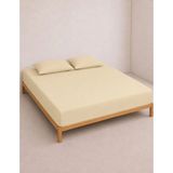 Organickid Home Collection Bej Çift Kişilik Lastikli Battal Çarşaf 160X200