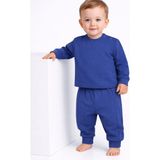 Organickid Mix Erkek Bebek Saks Mavi Eşofman Takımı - 6 - 9 Ay