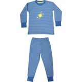 Organickid Mix Erkek Çocuk Mavi Çizgili Pijama Takımı - 7 - 8 Yaş - 01-Mavi