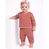 Organickid Mix Kız Bebek Somon Eşofman Takımı - Turuncu - 12 -18 Ay