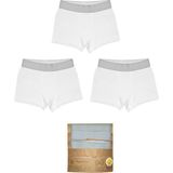 Organickid Modern Classic Erkek Çocuk Beyaz Boxer Set 3'lü - 9 - 10 Yaş