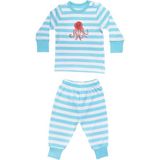 Organickid Ocean Bebek Mavi Çizgili Pijama Takımı - 9 - 12 Ay