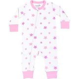 Organickid Pink Star Kız Bebek Fermuarlı Tulum - Pembe - 12 - 18 Ay