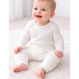 Organickid Serene Bebek Beyaz Harem Pantolon - 0 - 3 Ay