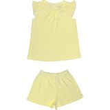 Organickid Serene Kız Çocuk Sarı Şortlu Pijama Takımı - 3 - 4 Yaş