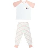 Organickid Teatime Kız Çocuk Pembe Kısa Kol Pijama Takımı - 5 - 6 Yaş