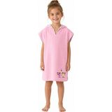 Organickid Towel Kız Çocuk Pembe Kapşonlu Panço Plaj Havlu