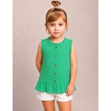 Organickid Watermelon Kız Çocuk Yeşil Yelek - 2 Yaş