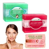 Organicsun 2' Set Doğal Leke Karşıtı Sabun Sivilce Akne Karşıtı Sabun Yüz Sabun Seti