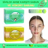 Organicsun 2'li Set Doğal Kükürt Sabunu ve Sivilce ve Akne Karşıtı Sabun Sivilce Karşıtı Sabun Seti