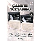 Organicsun Çankırı Tuz Sabunu 120 gr x 2 Adet Köpüren Formül - Zengin Doğal Mineralli Kaya Tuzu Sabunu