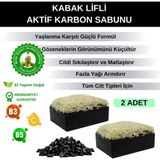 Organicsun Doğal Kabak Lifli Aktif Karbon Sabunu 140 gr x 2 Adet Tüm Cilt Tipleri Için Gözenek ve Yaşlanma Önleyici