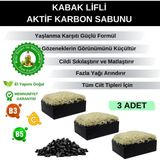 Organicsun Doğal Kabak Lifli Aktif Karbon Sabunu 140 gr x 3 Adet Tüm Cilt Tipleri Için Gözenek ve Yaşlanma Önleyici