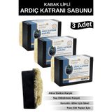 Organicsun Doğal Kabak Lifli Ardıç Katranı Sabunu 120 Gr x 3 Adet Tüm Cilt Tipleri İçin Antiseptik, Yenileyici