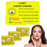 Organicsun Doğal Kükürt Sabunu 140 Gr x 3 Adet Tüm Cilt Tipleri İçin Antioksidan ve Hücre Yenileyici Etkili