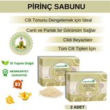 Organicsun Doğal Pirinç Sabunu 140 Gr x 2 Adet Tüm Cilt Tipleri İçin Beyazlatıcı Etkili