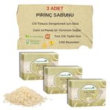 Organicsun Doğal Pirinç Sabunu 140 Gr x 3 Adet Tüm Cilt Tipleri İçin Beyazlatıcı Etkili