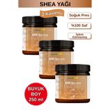 Organicsun Shea Yağı 250 ML x 3 Adet | %100 Ham, Soğuk Pres Shea Butter Karite | Cilt, Saç, Dudak, Topuk Bakımı