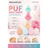 Organiflex 7 Renkli Premium Puf Makyaj Süngeri Yumuşak Doku ile Pürüzsüz Uygulama