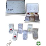 Organik 6'li Havlu Yenidoğan Bebek Çorabı – Gots Sertifikalı, Hediye Kutulu Baby Shower Seti - --