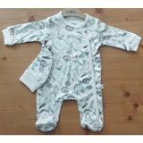 Organik All Over Aslan Baskılı Çıtçıtlı Bereli Patikli Tulum Zıbın - 9 Ay - Bej