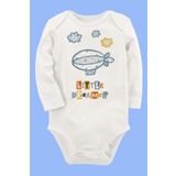 Organik Baskılı Pamuklu Unisex Bebek Body Uzune165 1606-LMNN