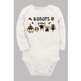 Organik Baskılı Pamuklu Unisex Bebek Body Uzune174 1650-LMNN