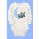 Organik Baskılı Pamuklu Unisex Bebek Body UZUNE181