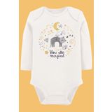Organik Baskılı Pamuklu Unisex Bebek Body Uzune203 1784-LMNN