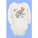 Organik Baskılı Pamuklu Unisex Bebek Body Uzune216 1866-LMNN