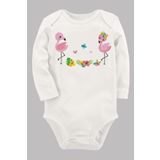 Organik Baskılı Pamuklu Unisex Bebek Body Uzunkole121 1824-LMNN