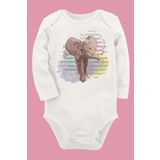Organik Baskılı Pamuklu Unisex Bebek Body Uzunkole22 1858-LMNN