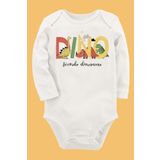 Organik Baskılı Pamuklu Unisex Bebek Body Uzunkole70 1838-LMNN