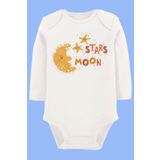 Organik Baskılı Pamuklu Unisex Bebek Body Uzunkole85 1612-LMNN