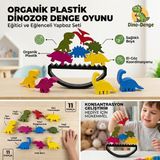 Organik Bazlı Dino Denge Oyuncağı - Eşleştirme Eğitici Aktivite Seti - Montessori Okul Öncesi Öğretici Çocuk Ince Motor Gelişimi Oyuncak - Çok Renkli
