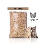 Organik Çam Peleti 15 Kg - Kötü Koku Önleyici, %100 Doğal Kedi Kumu