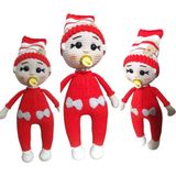 Organik El Yapımı Oyuncak Kırmızı Emzikli Bebek