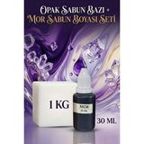 Organik Hekim 1 kg Opak Sabun Bazı + 30 ml Mor Sabun Boyası | Ferah Tonlu Hobi Sabun Yapım Kiti