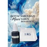 Organik Hekim 1 kg Şeffaf Sabun Bazı + 30 ml Mavi Sabun Boyası Şeffaf Görünümlü Sabun Kiti