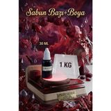 Organik Hekim 1 kg Şeffaf Sabun Bazı ve 30 ml Vişne Kırmızı Sabun Boyası Yoğun Parlaklık