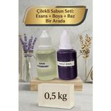 Organik Hekim Çilek Kokulu Esans 30 ml | Mavi Renk Sabun Boyası 30 ml | Şeffaf Sabun Bazı 500 gr
