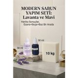 Organik Hekim Kendi Sabununu Yap! 10 kg Opak Sabun Bazı + Lavanta Esansı +Mavi Boya