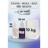 Organik Hekim Kendi Sabununu Yap! 10 kg Şeffaf Sabun Bazı + Blue Soap Esansı +Mor Boya
