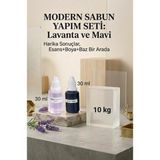 Organik Hekim Kendi Sabununu Yap! 10 kg Şeffaf Sabun Bazı + Lavanta Esansı +Mavi Boya