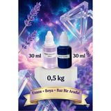 Organik Hekim Lavanta Esanslı Mavi Boyalı Şeffaf Sabun Bazı Seti 30ML Esans 30ML Boya 500GR Baz