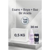 Organik Hekim Lavanta Esanslı Mor Boyalı Şeffaf Sabun Bazı Seti 30ml Esans 30ml Boya 500gr Baz