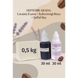 Organik Hekim Lavanta Kokulu Esans 30 ml | Kahverengi Renk Sabun Boyası 30 ml | Şeffaf Sabun Bazı 500 gr