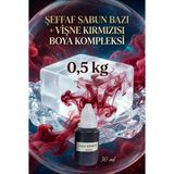 Organik Hekim Şeffaf Sabun Bazı 500 gr + Vişne Kırmızı Sabun Boyası 30 ml El Yapımı Sabun Yapım Seti