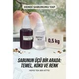 Organik Hekim Şeftali Kokulu Esans 30 ml | Pembe-Kırmızı Renk Sabun Boyası 30 ml | Şeffaf Sabun Bazı 500 gr